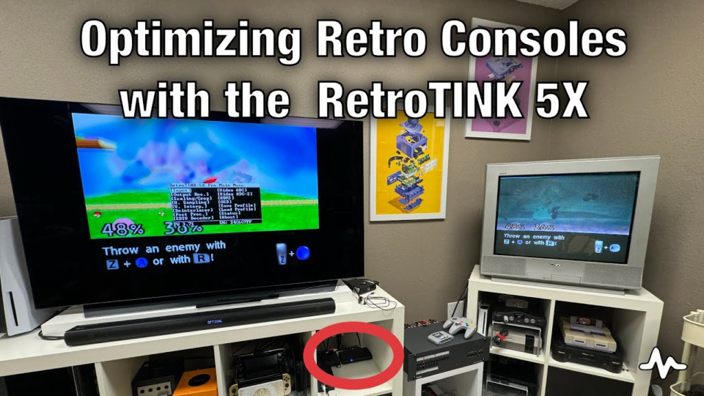 RetroTINK 5X Pro connected in retro gaming setup