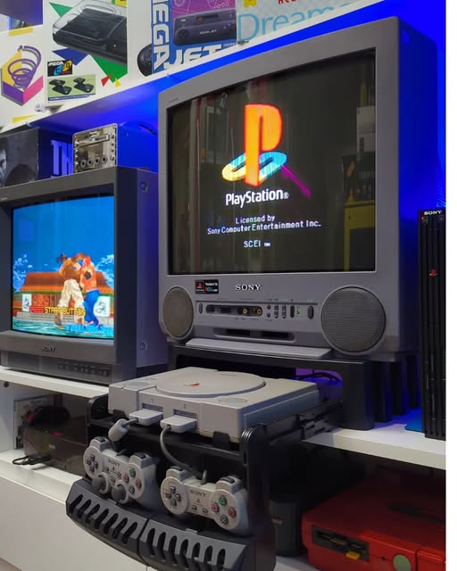 PS1 PlayStation on CRT TV budget retro gaming setup